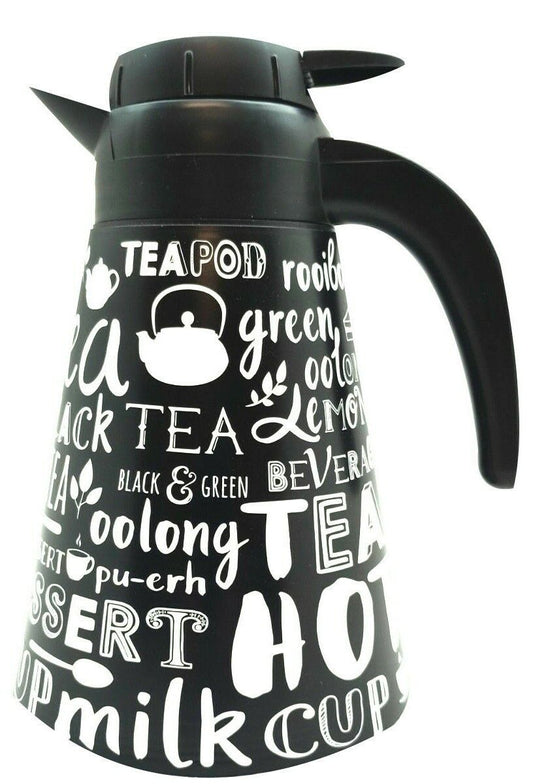 Conical Glass Thermos 1.2 Liter Black