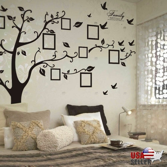 Family Tree Wall Decal Sticker Vinyl Photo Picture Frame Black