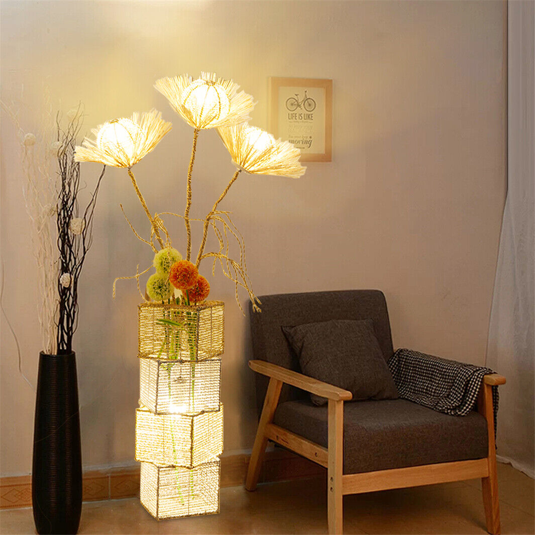 Floor Lamp Rattan LED Light