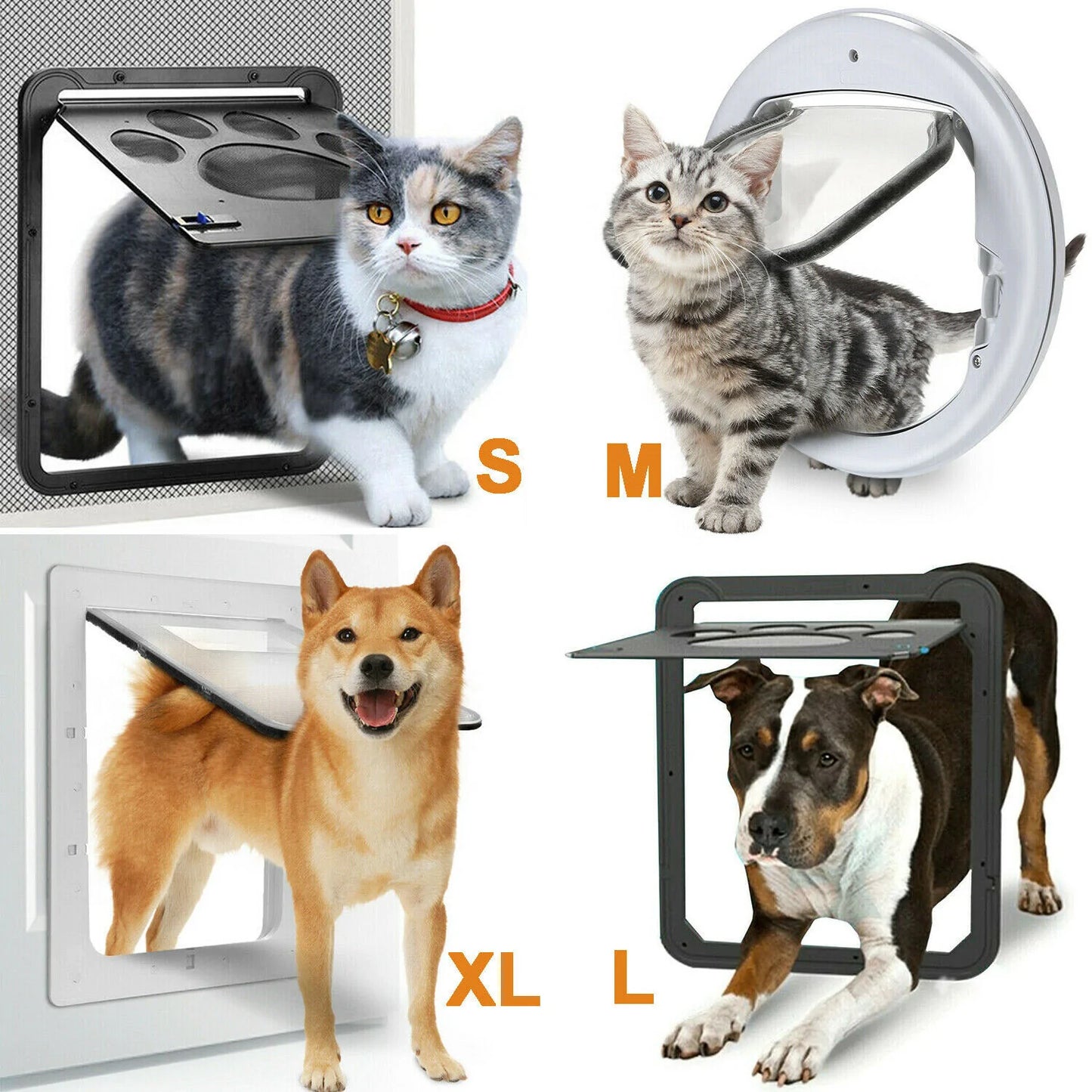 Pet Flap Door Magnetic Locking Sliding Screen Gate