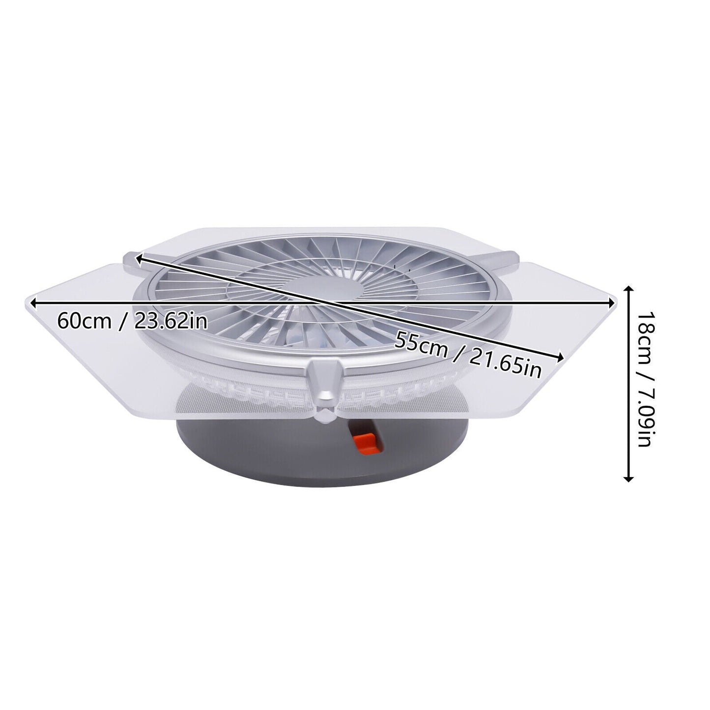 LED Ceiling Fan Light 3 Effects Transparent ChandelierDimmable Lamp 36W