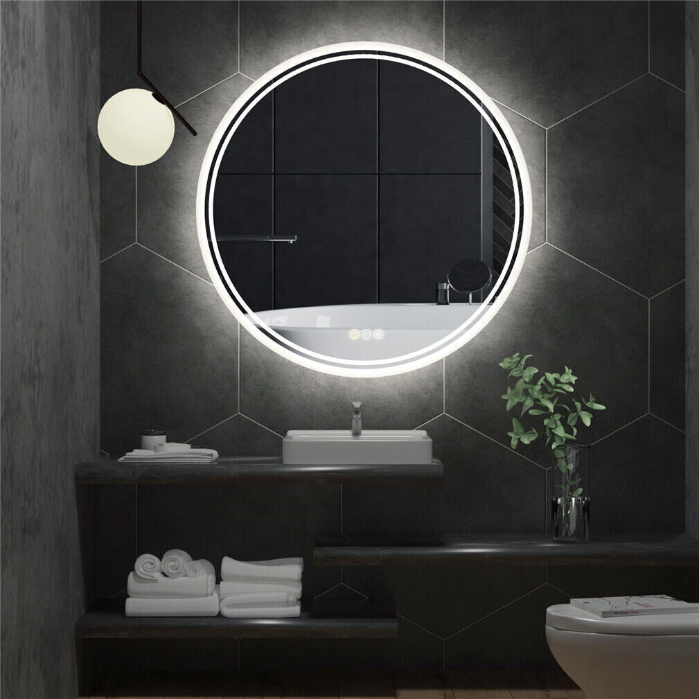 Backlit LED Light Wall Mirror Round