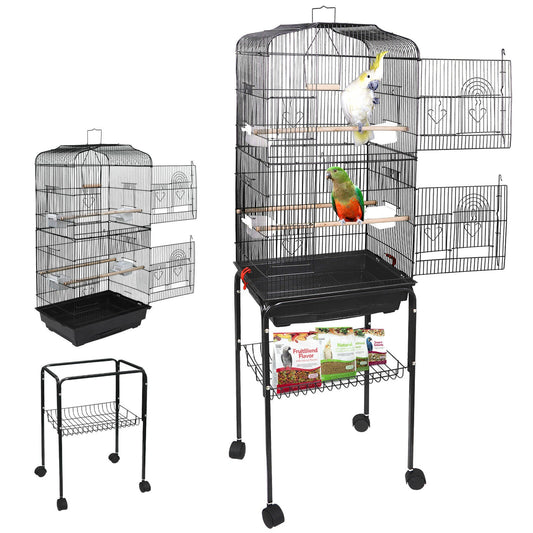 Bird Cage With Stand Finch Rolling Canary Large