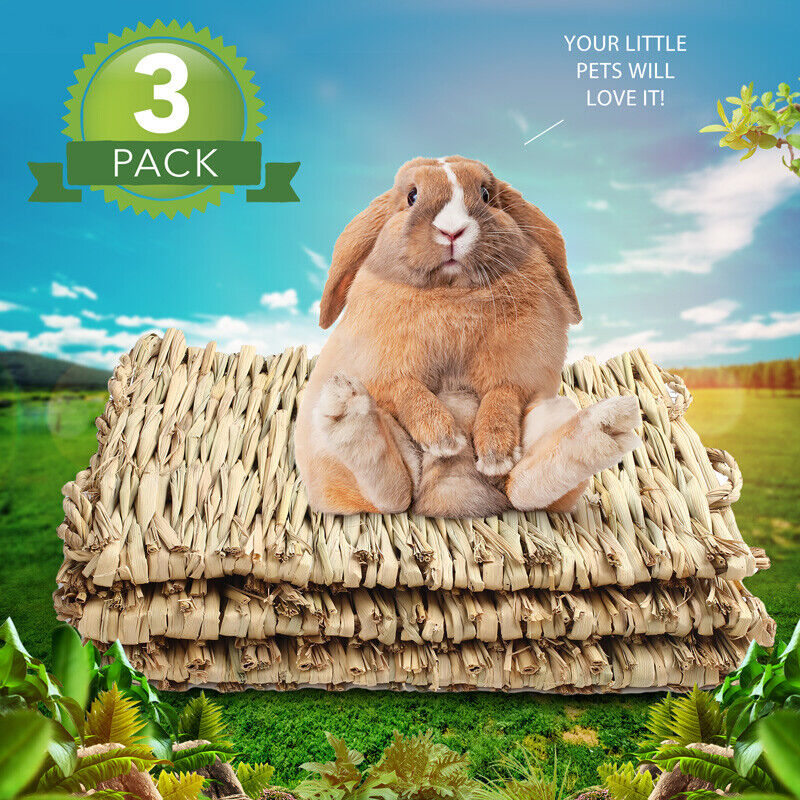 Grass Mat Woven Pet Bed for Rabbits