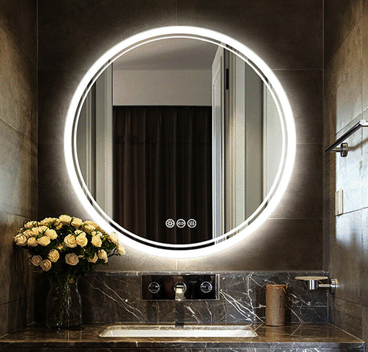 Backlit LED Light Wall Mirror Round