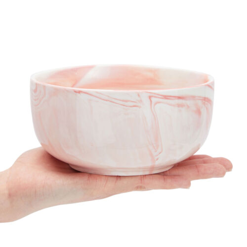 Bowl Soup Pink Marble Set