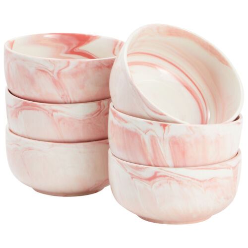 Bowl Soup Pink Marble Set