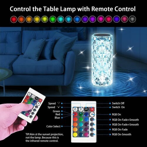 Lamp Table Diamond Rose Night Light LED