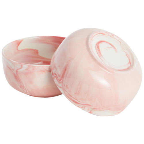 Bowl Soup Pink Marble Set