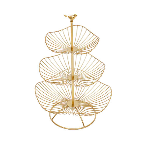 Fruit Basket 3 Tier Wire Rack in Gold