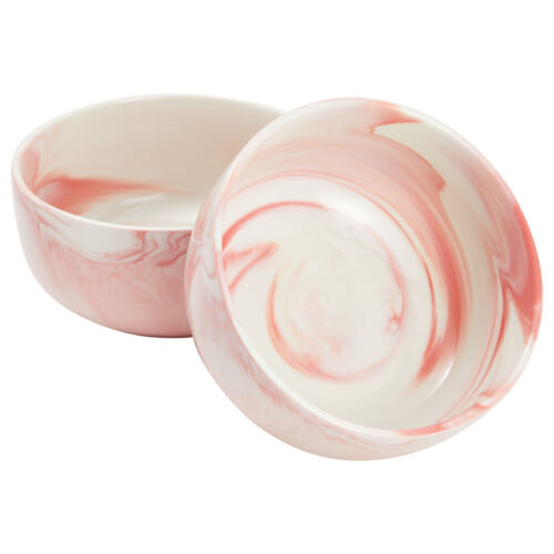 Bowl Soup Pink Marble Set