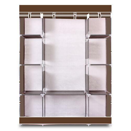 Portable Closet Storage Organizer Wardrobe Rack With Shelves